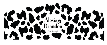 Personalized Couple Names Animal Print Rectangle Indoor/Outdoor Hanging Sign with Rope