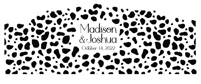 Personalized Couple Names Animal Print Rectangle Indoor/Outdoor Hanging Sign with Rope