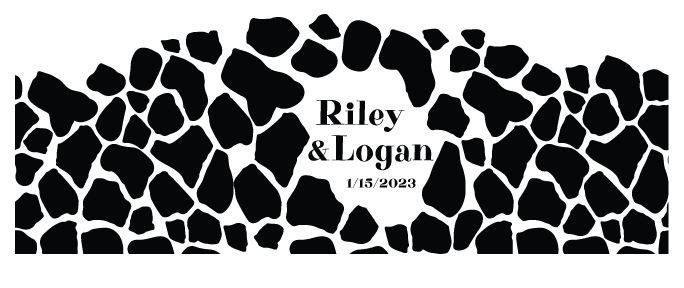 Personalized Couple Names Animal Print Rectangle Indoor/Outdoor Hanging Sign with Rope