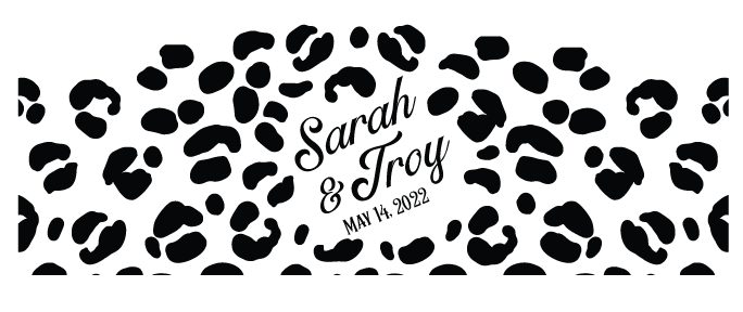 Personalized Couple Names Animal Print Rectangle Indoor/Outdoor Hanging Sign with Rope