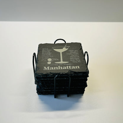 Manhattan top side view square coasters