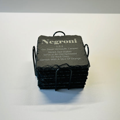 Negroni top side view square coasters