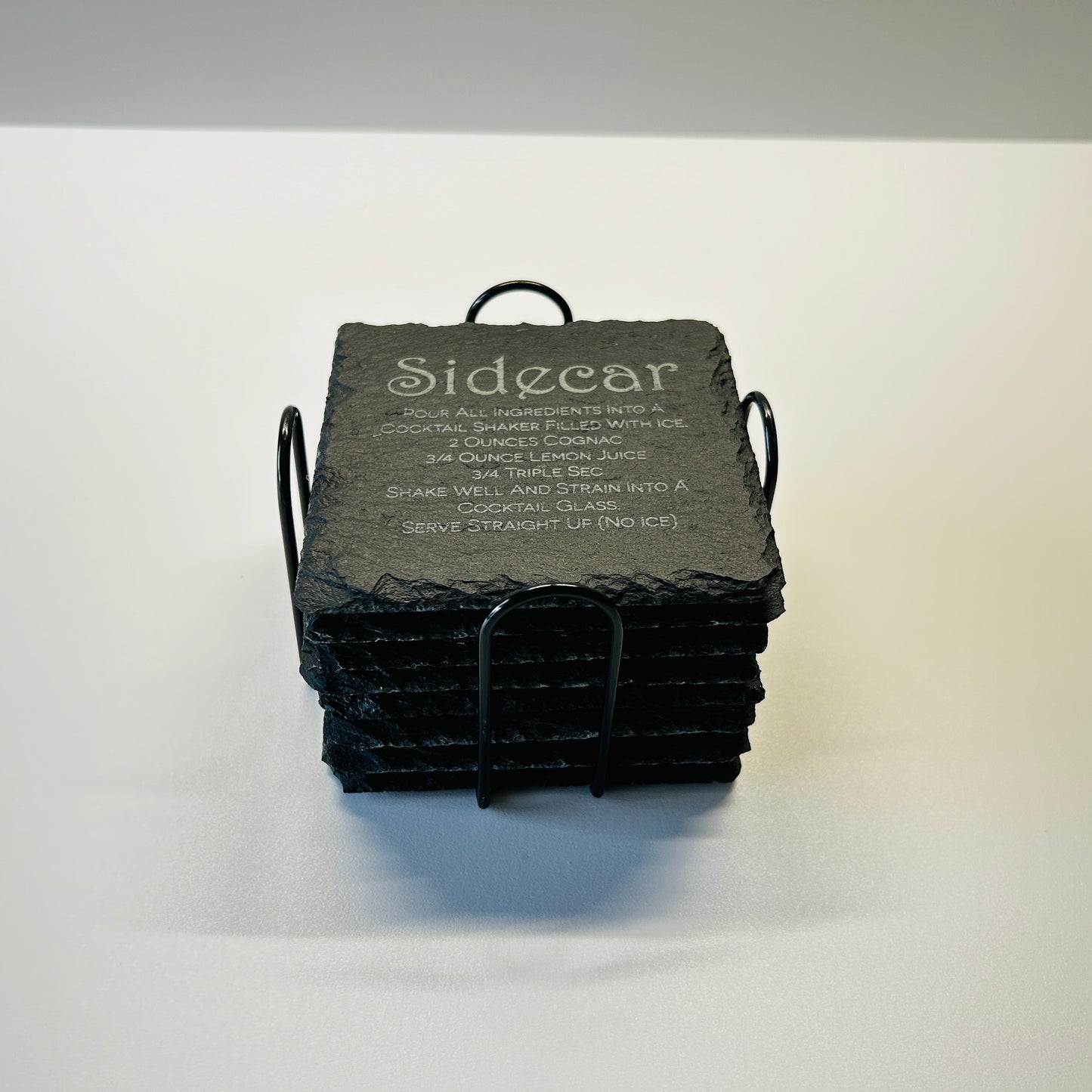 Sidecar top side view square coasters