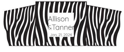 Personalized Couple Names Animal Print Rectangle Indoor/Outdoor Hanging Sign with Rope